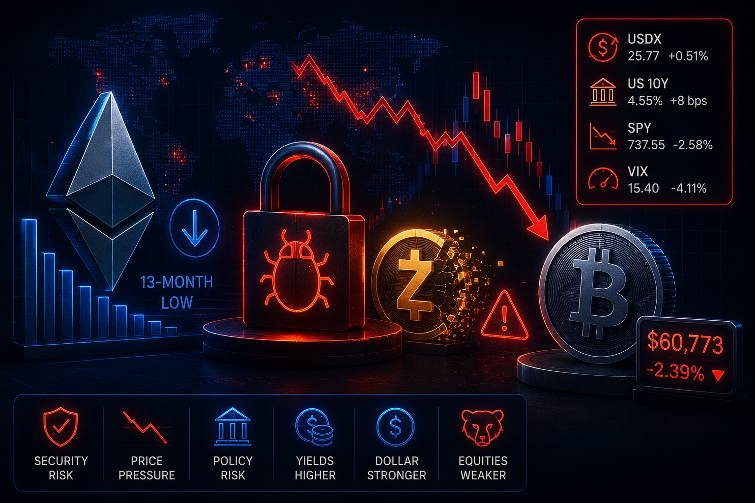 Crypto Security Risk Pressures ETH and BTC